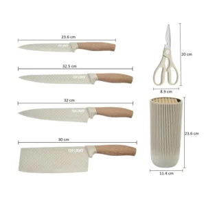 Read more about the article Unique Knife Set, 6-Piece Khaki Kitchen Knife